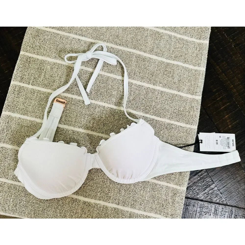 Shade & Shore Women’s Halter Push Up Bikini Top Size 32B New